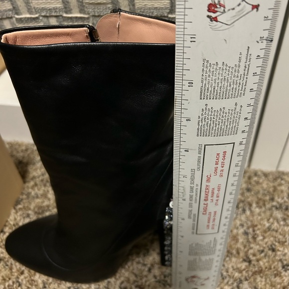 Rare Rochas boots high hill 4 inch black leather - Picture 10 of 11